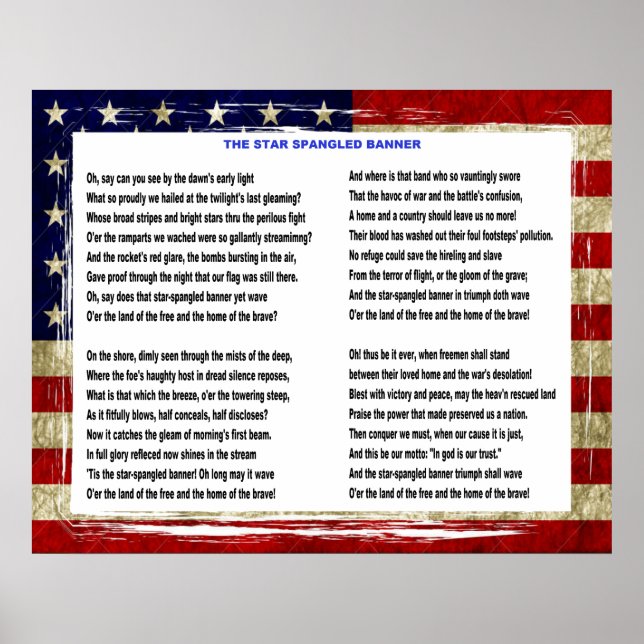 The star spangled banner poster (Front)