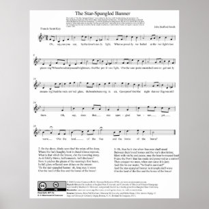The Star Spangled Banner Song Sheet Poster