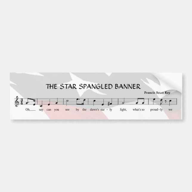 The Star Spangled Banner With Flag Bumper Sticker (Front)
