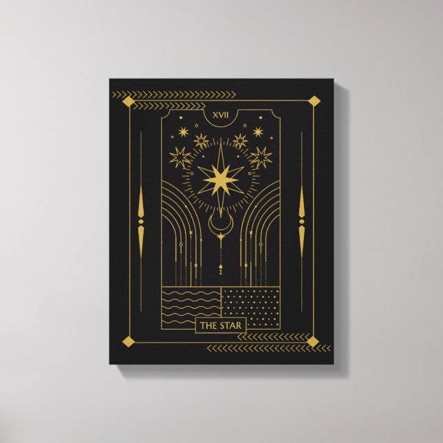The Star tarot card art, Celestial Canvas Print (Front)