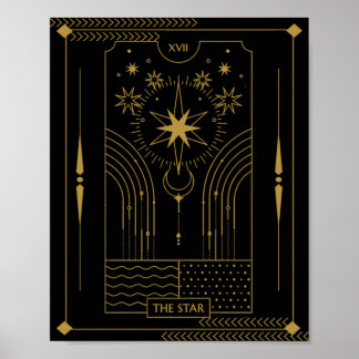 The Star tarot card art, Celestial Poster
