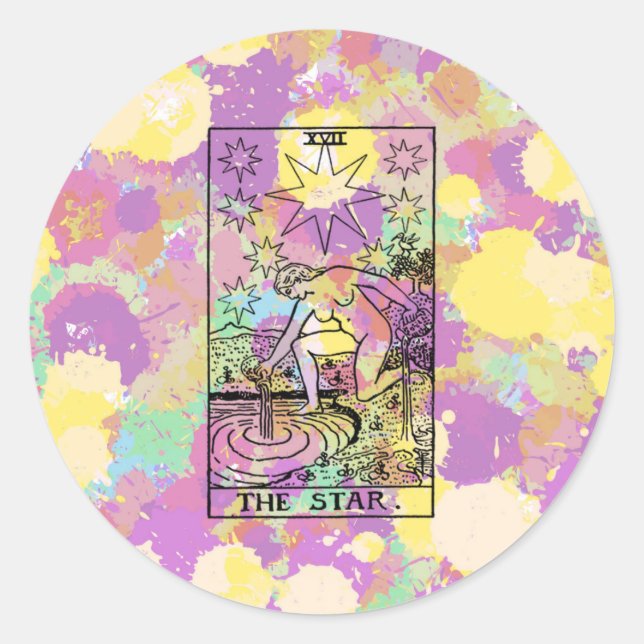 The Star Tarot Card Classic Round Sticker (Front)