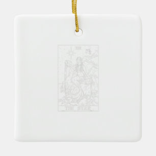 The Star Tarot Card Halloween Mermaid Gothic Witch Ceramic Ornament