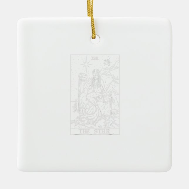 The Star Tarot Card Halloween Mermaid Gothic Witch Ceramic Ornament (Front)