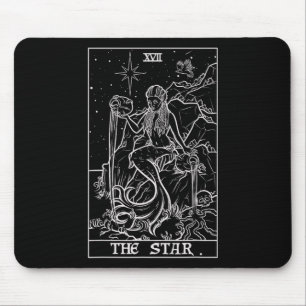 The Star Tarot Card Halloween Mermaid Gothic Witch Mouse Mat