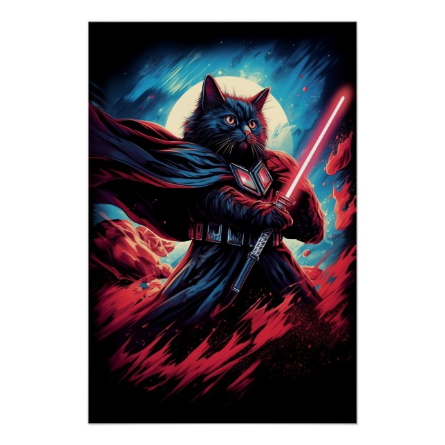 The Stardust Samurai | Cosmic Cat Warrior Poster (Front)