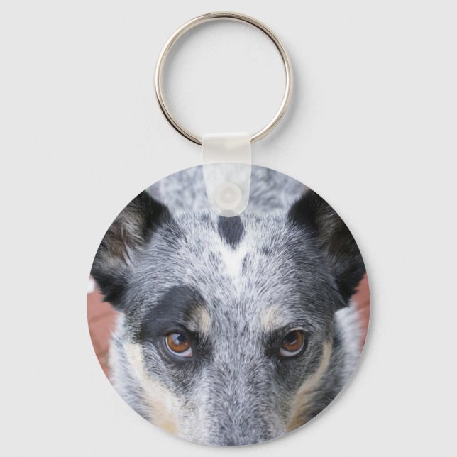 The Stare Down - a cowdog look Key Ring (Front)