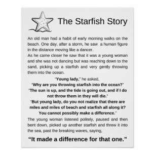 The Starfish Story, Starfish Poem. Poster
