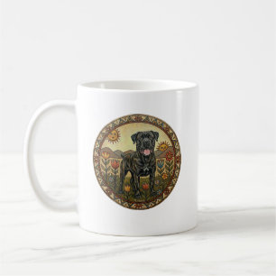 The Starry Mastiff: Naive Art Cane Corso Coffee Mug