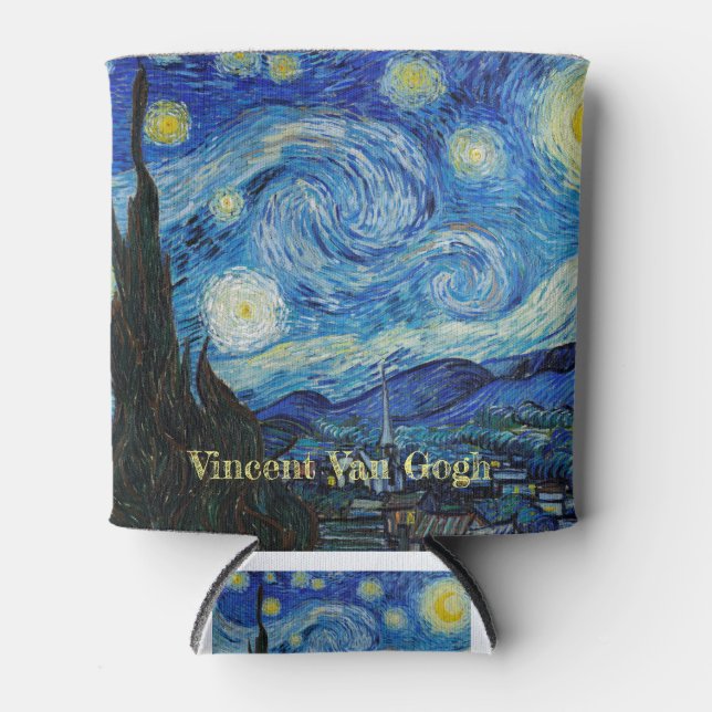 The Starry Night (1889) by Vincent Van Gogh Can Cooler (Front)