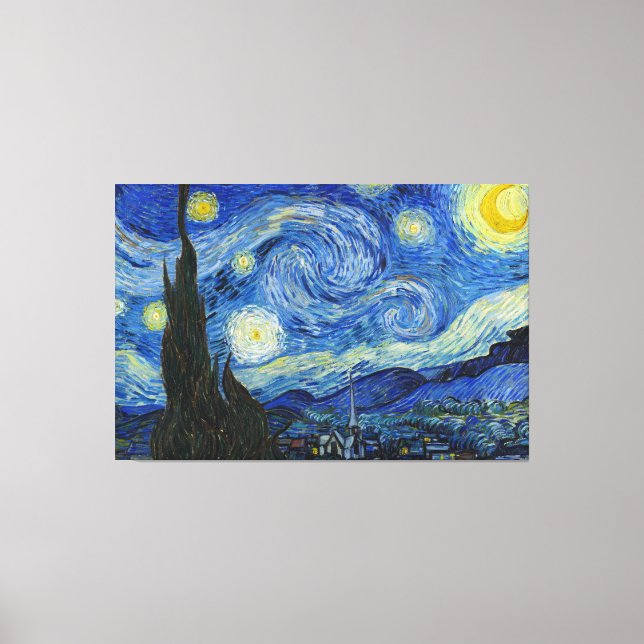 The Starry Night, 1889 by Vincent van Gogh Canvas Print (Front)