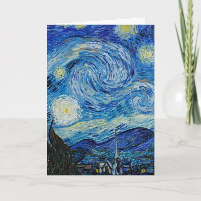 the starry night 1889 by vincent van gogh card (Front)
