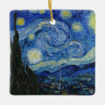 The Starry Night, 1889 by Vincent van Gogh Ceramic Ornament<br><div class="desc">The Starry Night,  1889 by Vincent van Gogh. It depicts the view from the east-facing window of his asylum room at Saint-Rémy-de-Provence,  just before sunrise,  with the addition of an imaginary village.</div>