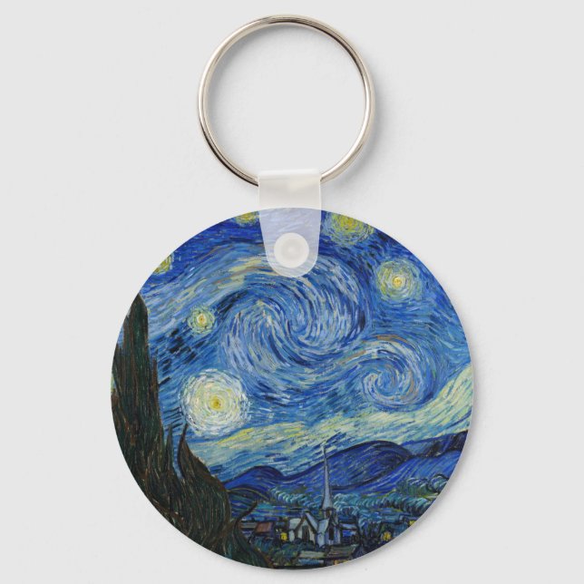 The Starry Night, 1889 by Vincent van Gogh Key Ring (Front)