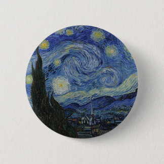 The Starry Night 1889 Vincent van Gogh 6 Cm Round Badge