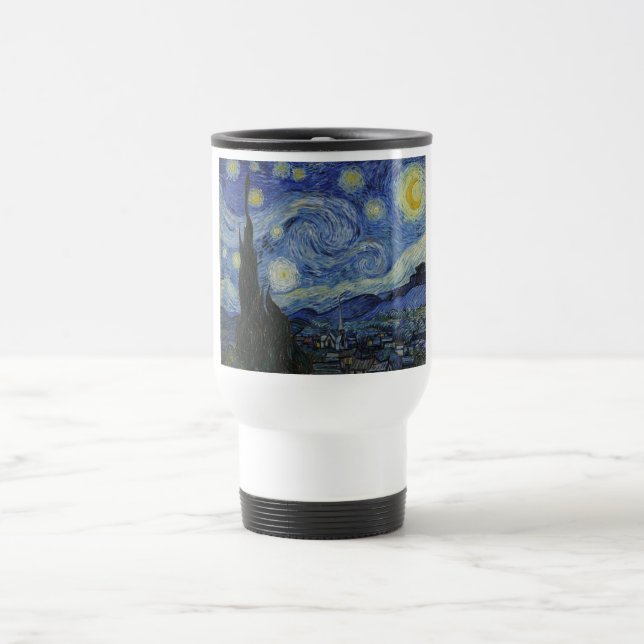 The Starry Night 1889 Vincent van Gogh Travel Mug (Center)