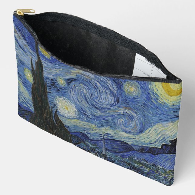 The Starry Night by Van Gogh  Accessory Pouch (Open)