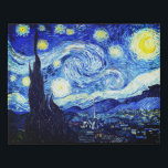The Starry Night By Van Gogh Faux Canvas Print<br><div class="desc">Oil painting by the Dutch master Vincent Van Gogh(1853-1890) Probably his most famous painting, Van Gogh painted 'The Starry Night' in 1889 from memory while in an asylum in France where he checked himself in for depression.The scene depicts the view from his bedroom window. In the painting there is the...</div>