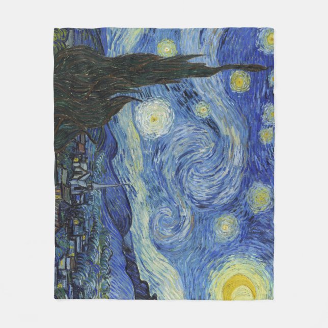 The Starry Night by Van Gogh Fleece Blanket (Front)