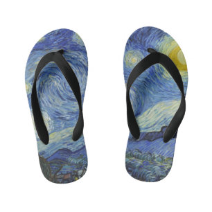 The Starry Night by Van Gogh Kid's Flip Flops