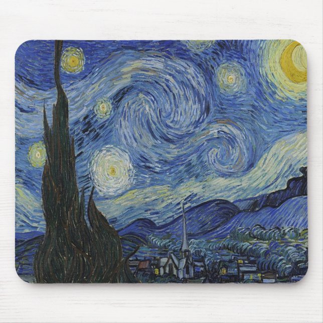 The Starry Night by Van Gogh Mouse Mat (Front)
