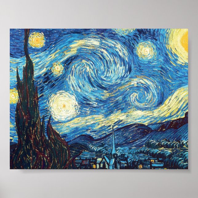 The Starry Night by Van Gogh Poster (Front)