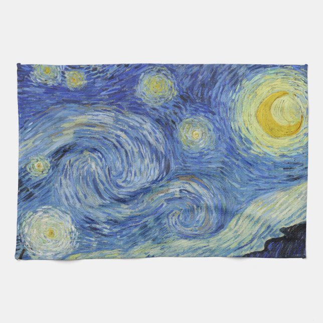 The Starry Night by Van Gogh Tea Towel (Horizontal)