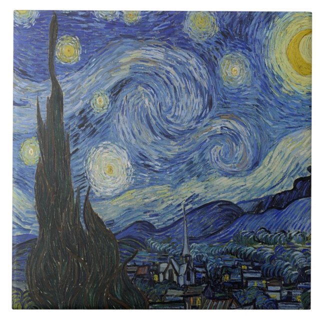 The Starry Night by Van Gogh  Tile (Front)