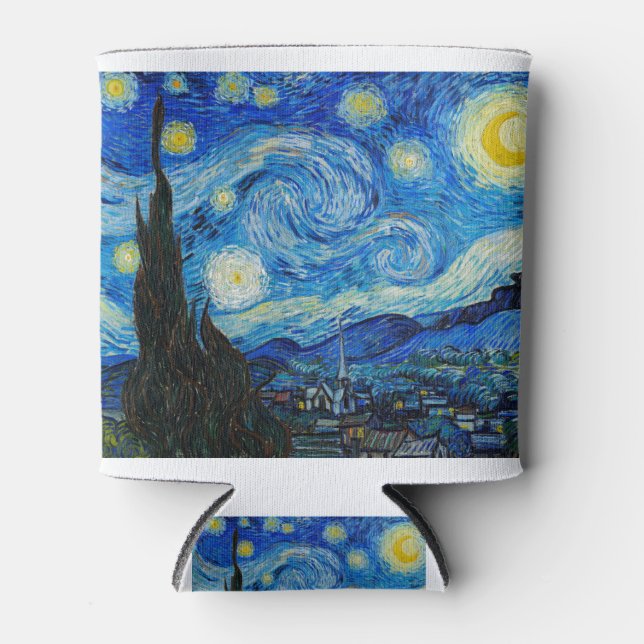 The Starry Night By Vincent Van Gogh (1889) Can Cooler (Front)