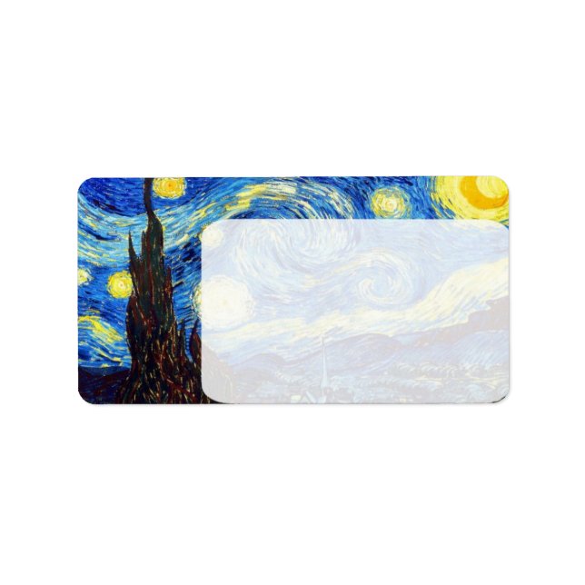 The Starry Night by Vincent van Gogh 1889 Label (Front)