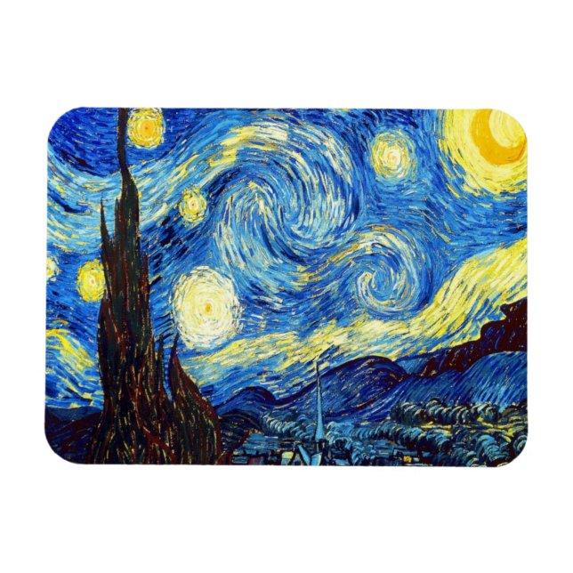 The Starry Night by Vincent van Gogh 1889 Magnet (Horizontal)