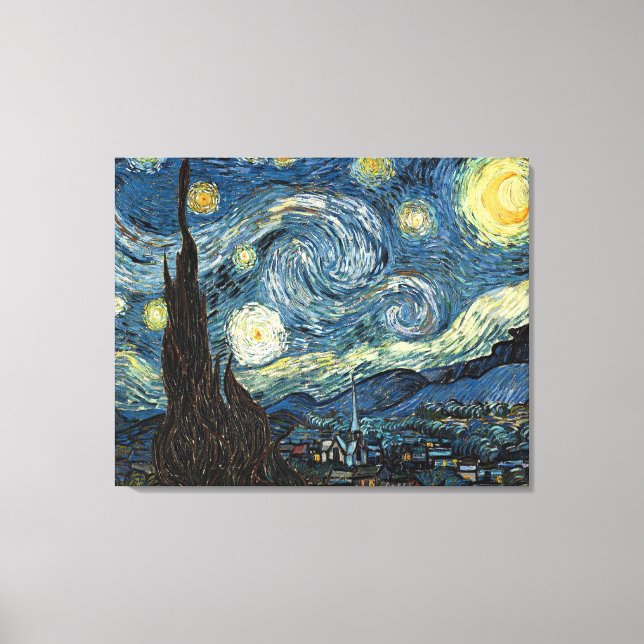 The Starry Night / by  Vincent van Gogh / Canvas Print (Front)