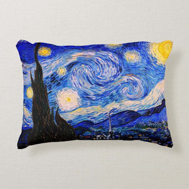 The Starry Night by Vincent Van Gogh Decorative Cushion (Front)