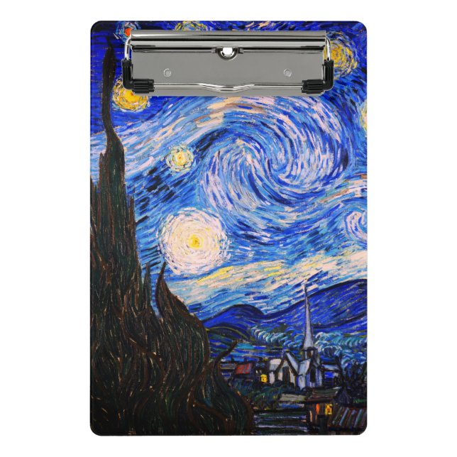 The Starry Night by Vincent Van Gogh  Mini Clipboard (Front)