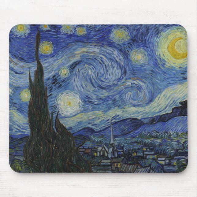 The Starry Night by Vincent van Gogh Mouse Mat (Front)