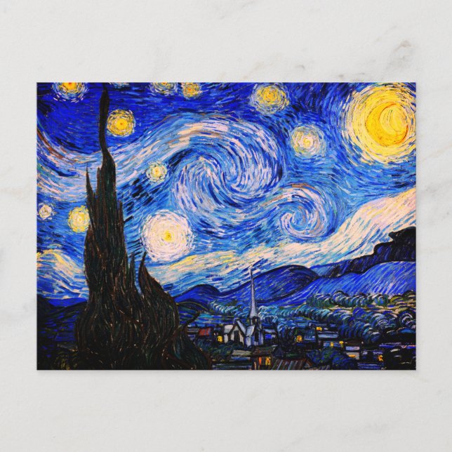 The Starry Night by Vincent Van Gogh Postcard (Front)