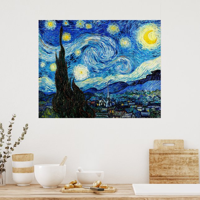 The Starry Night by Vincent Van Gogh  Poster (Kitchen)