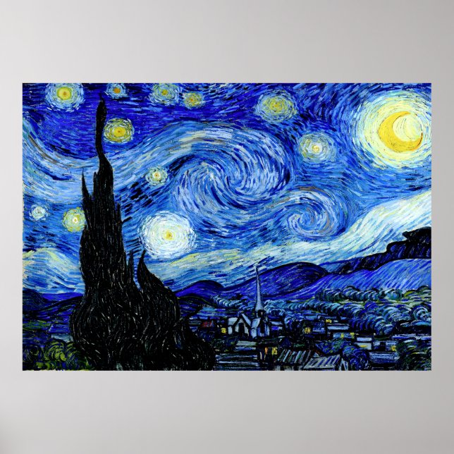The Starry Night by Vincent van Gogh Poster (Front)