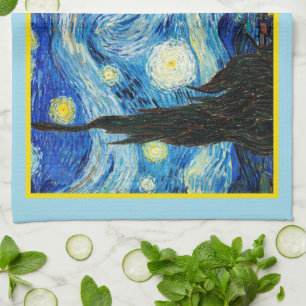 The Starry Night by Vincent Van Gogh Tea Towel