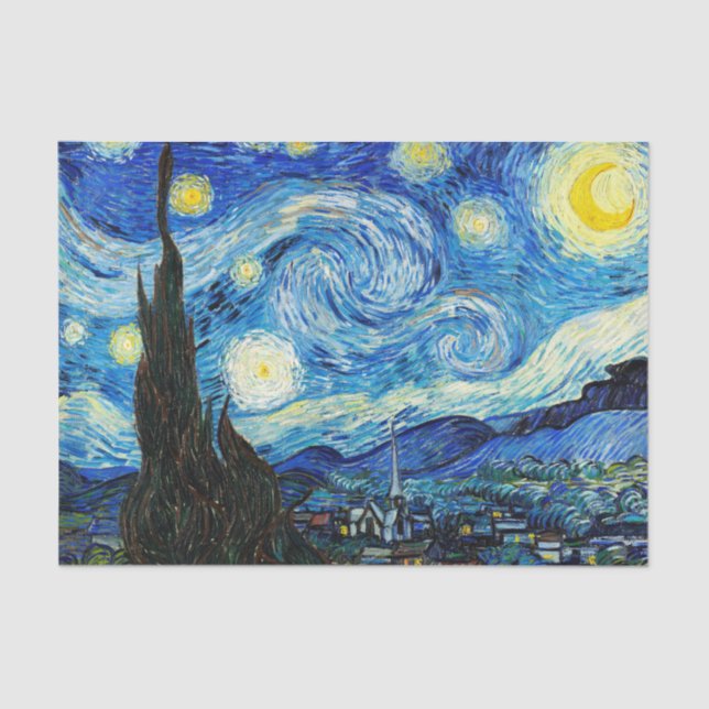 The Starry Night by Vincent Van Gogh  Tissue Paper (Front)