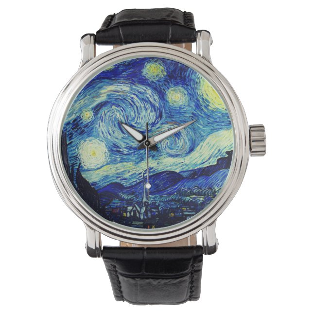 The Starry Night by Vincent Van Gogh Watch (Front)