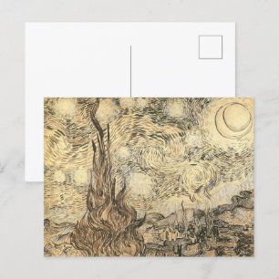 The Starry Night Drawing by  Vincent van Gogh Postcard