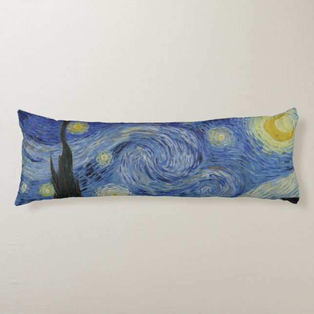 The Starry Night, oil painting, Vincent Van Gogh Body Cushion (Front)