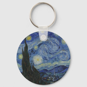 The Starry Night, oil painting, Vincent Van Gogh Key Ring