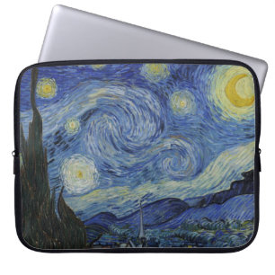 The Starry Night, oil painting, Vincent Van Gogh Laptop Sleeve