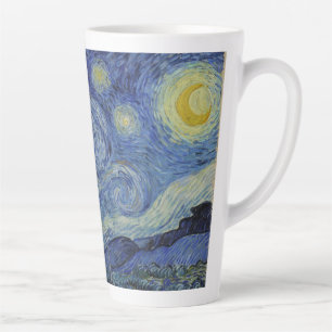 The Starry Night, oil painting, Vincent Van Gogh Latte Mug