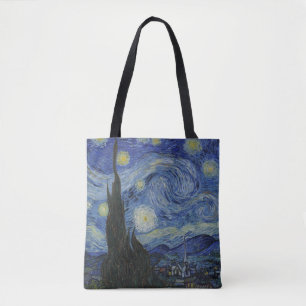 The Starry Night, oil painting, Vincent Van Gogh Tote Bag