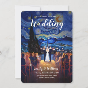 The Starry Night Theme Wedding Day   Wedding Invitation