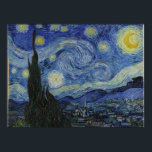 The Starry Night - Van Gogh (1888) Poster<br><div class="desc">This design features Vincent Van Gogh's 1888 painting The Starry Night.  It shows the view that Van Gogh saw from his room at night.</div>