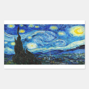The Starry Night - Van Gogh Rectangular Sticker